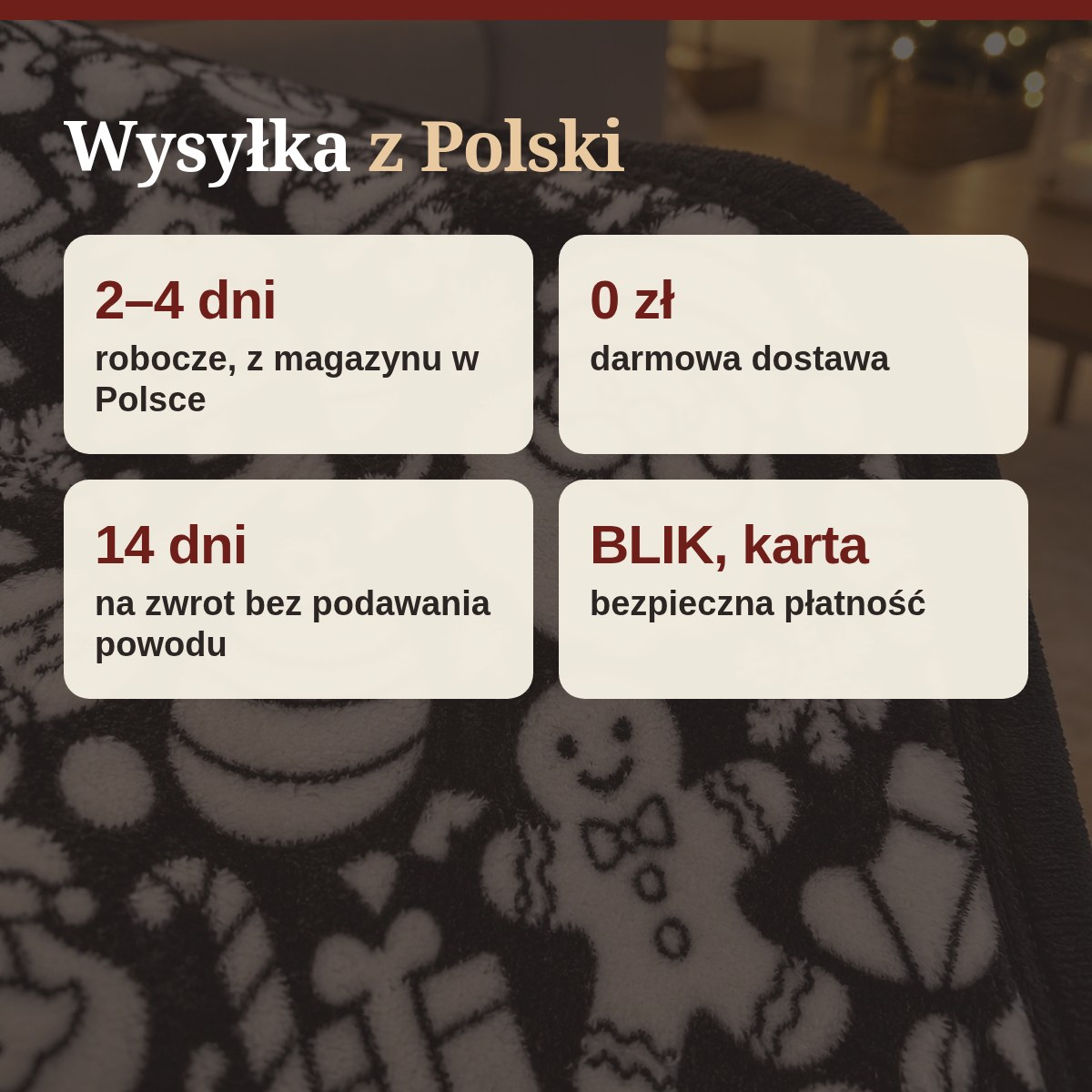 Wysyłka z Polski: 2–4 dni robocze, darmowa dostawa, 14 dni na zwrot